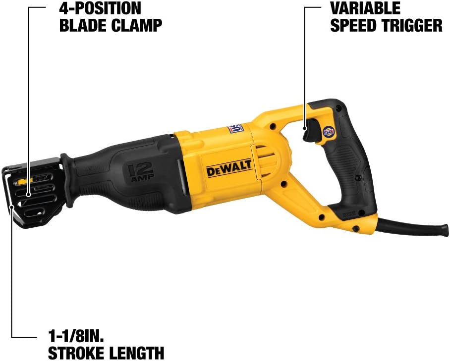 DEWALT 12 Amp Corded Reciprocating Saw