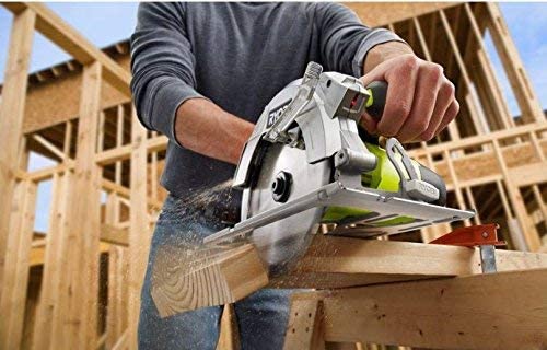 RYOBI 15 Amp Corded 7-1/4 in. Circular Saw with EXACTLINE Laser Alignment System, 24T Carbide Tipped Blade, Edge Guide and Bag