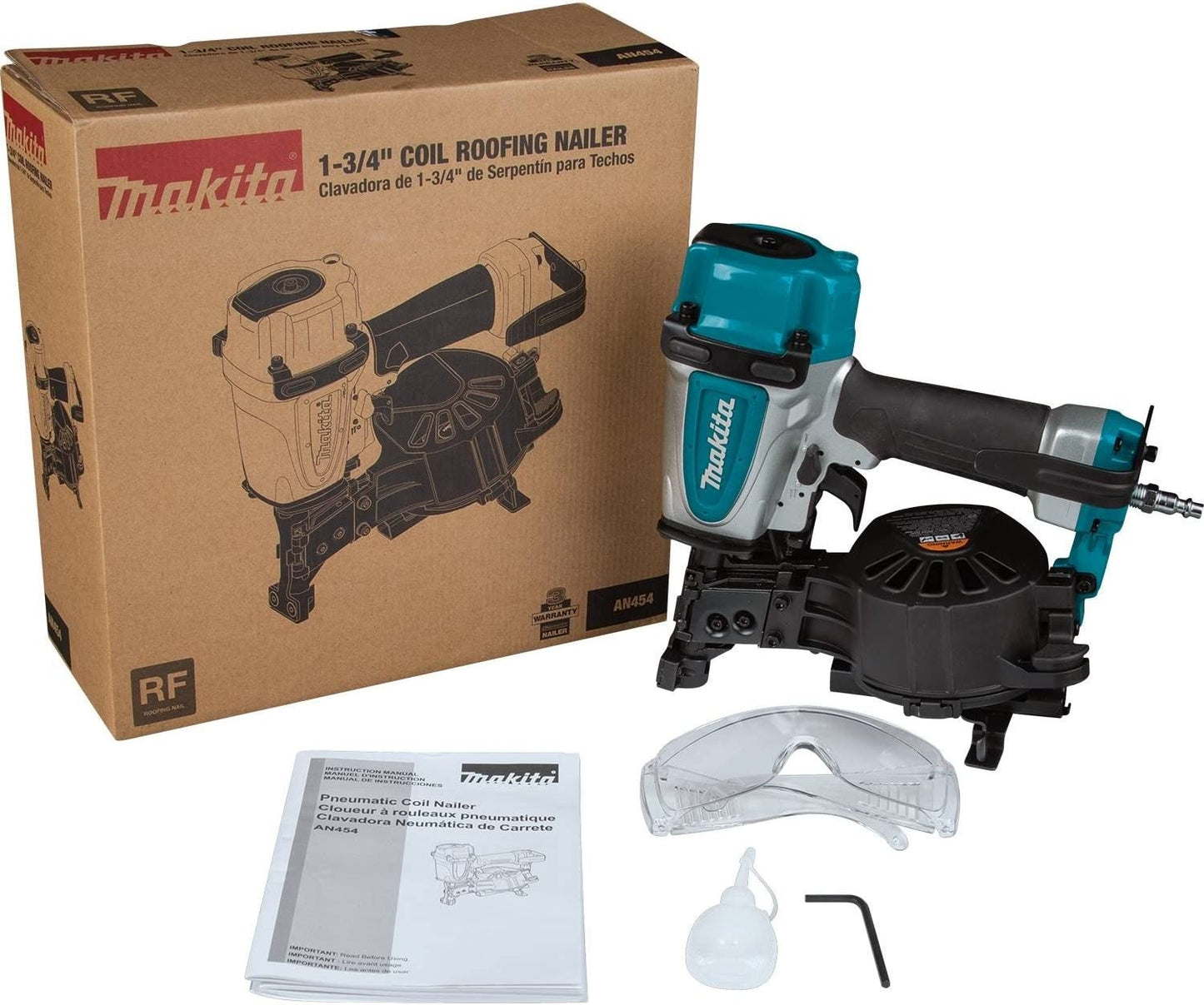 Makita 15 Degree 1-3/4 in. Pneumatic Coil Roofing Nailer