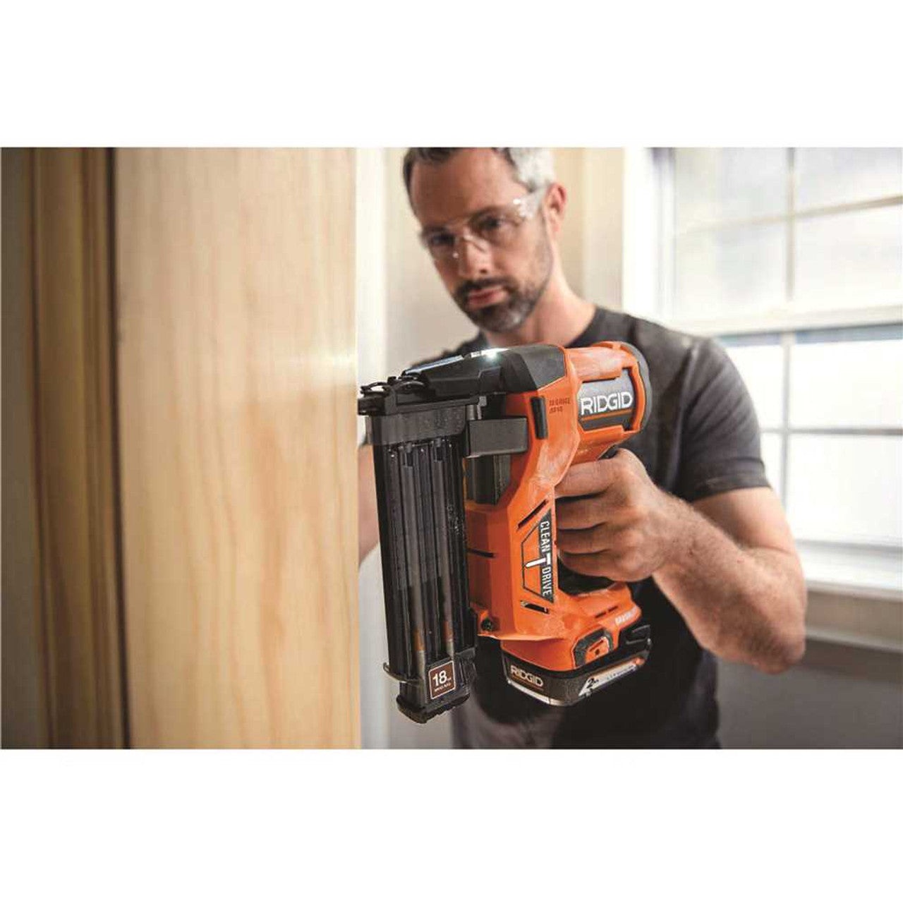 RIDGID 18V Brushless Cordless 18-Gauge 2-1/8 in. Brad Nailer (Tool Only) with CLEAN DRIVE Technology