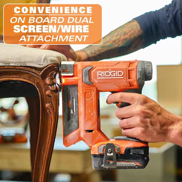 RIDGID 18V Cordless 3/8 in. Crown Stapler (Tool Only)