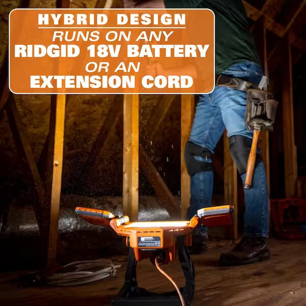RIDGID 18V Cordless Hybrid LED Panel Light (Tool Only)