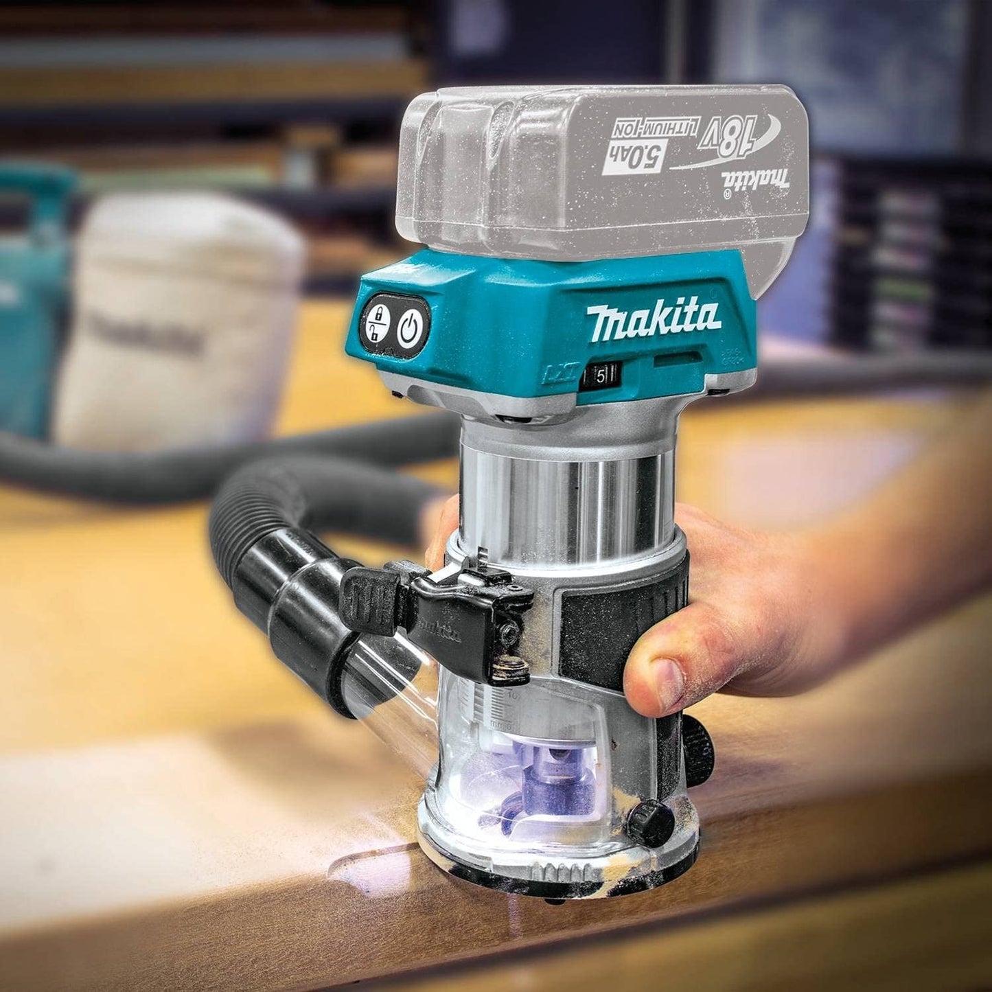 Makita 18V LXT Lithium-Ion Brushless Cordless Variable Speed Compact Router with Built-In LED Light (Tool Only)