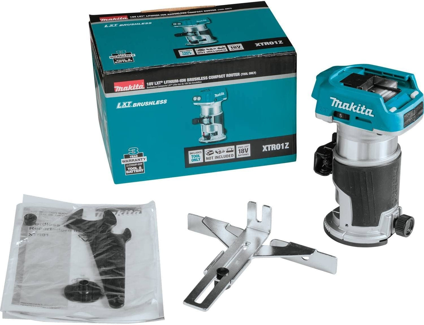 Makita 18V LXT Lithium-Ion Brushless Cordless Variable Speed Compact Router with Built-In LED Light (Tool Only)