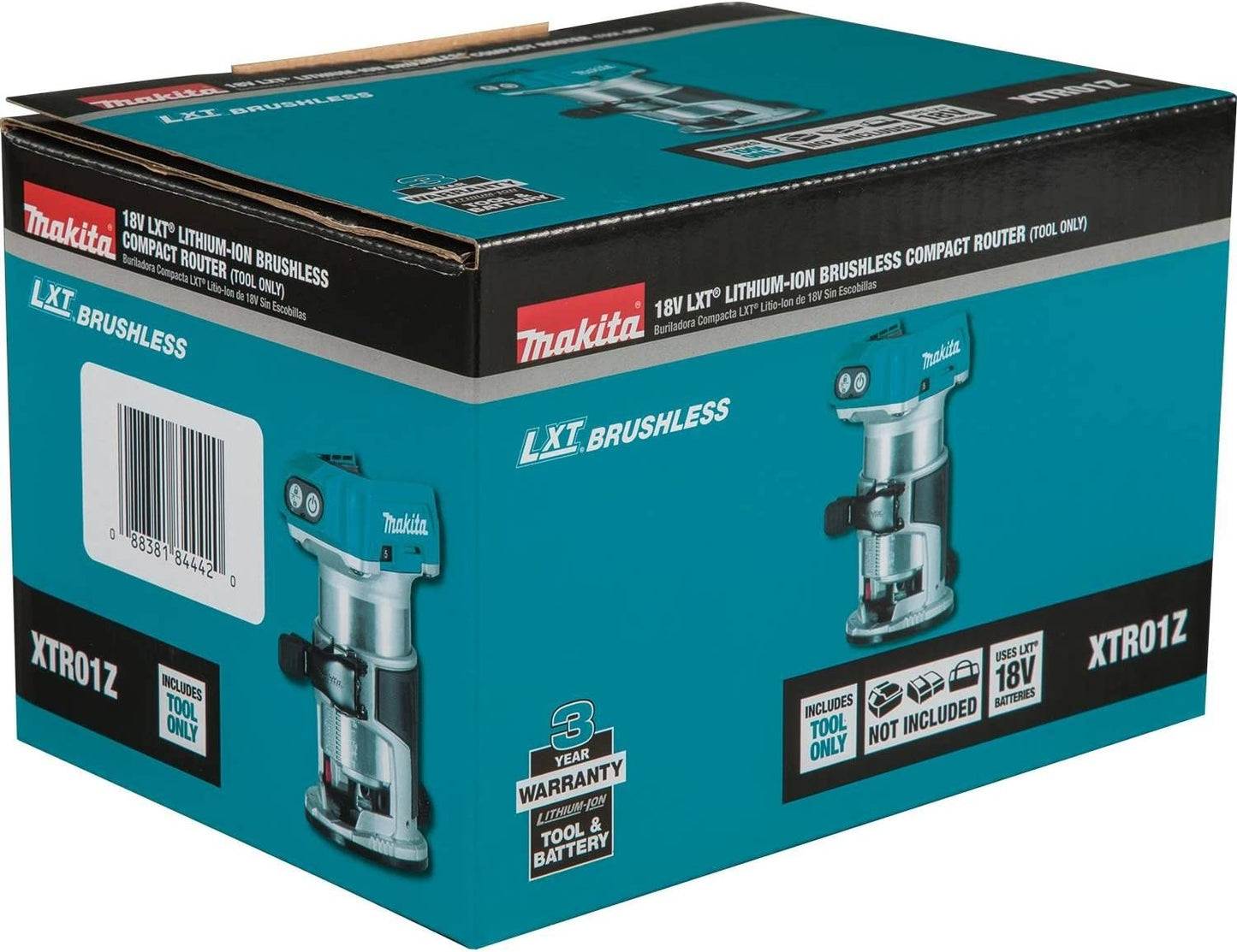 Makita 18V LXT Lithium-Ion Brushless Cordless Variable Speed Compact Router with Built-In LED Light (Tool Only)