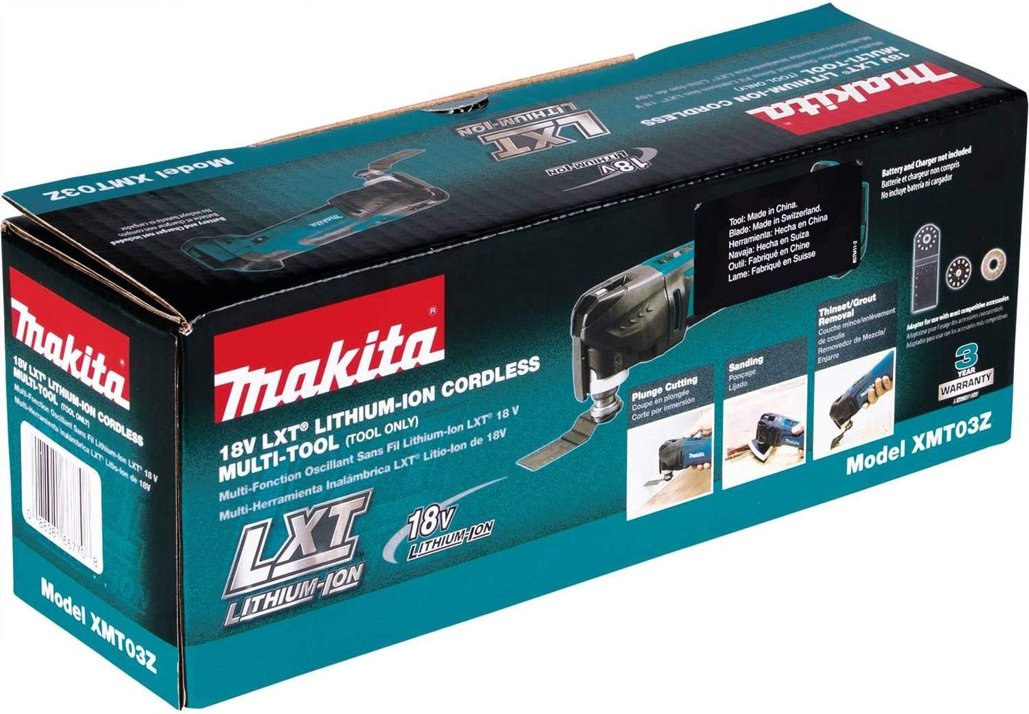 Makita 18V LXT Lithium-Ion Cordless Variable Speed Oscillating Multi-Tool (Tool-Only) With Blade and Accessory Adapters