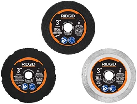 RIDGID 18V SubCompact Brushless Cordless 3 in. Multi-Material Saw (Tool Only) with (3) Cutting Wheels