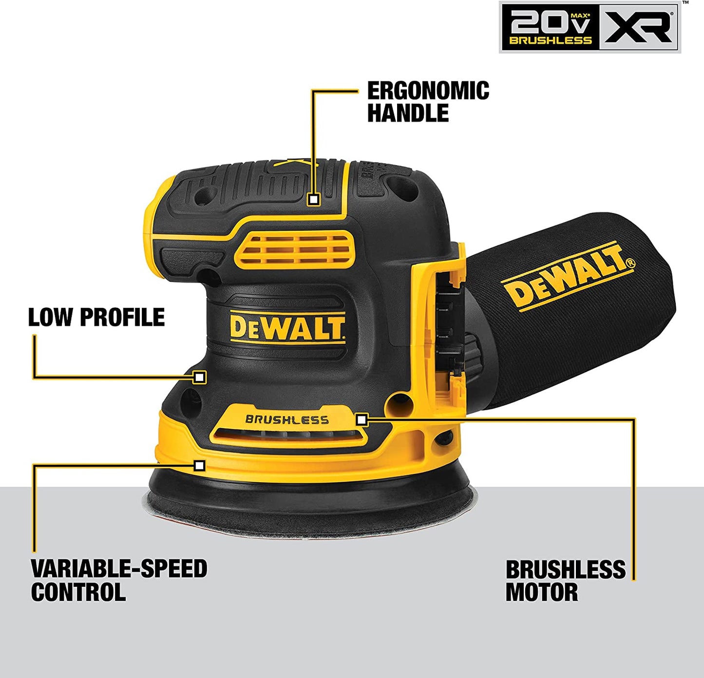 DEWALT 20V MAX XR Cordless Brushless 5 in. Random Orbital Sander (Tool Only)