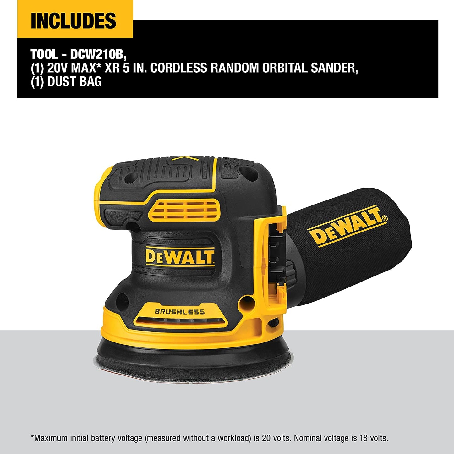 DEWALT 20V MAX XR Cordless Brushless 5 in. Random Orbital Sander (Tool Only)