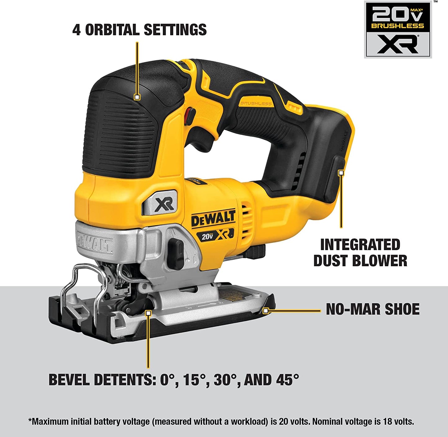 DEWALT 20V MAX XR Cordless Brushless Jigsaw (Tool Only)