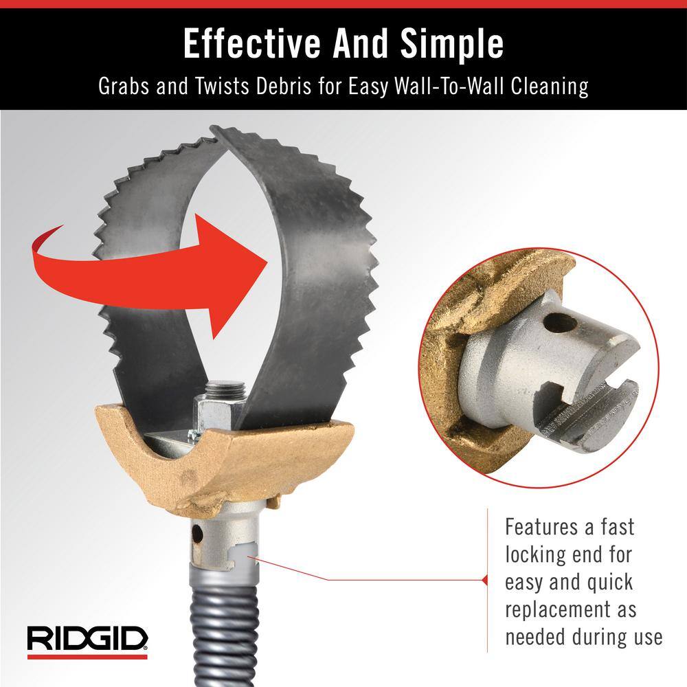 RIDGID T-232 3 in. Heavy Duty "C" Cutter Drain Cleaning Cable Attachment, Fits 3/8 in. Inner Core & 5/8 in. Sectional Cables
