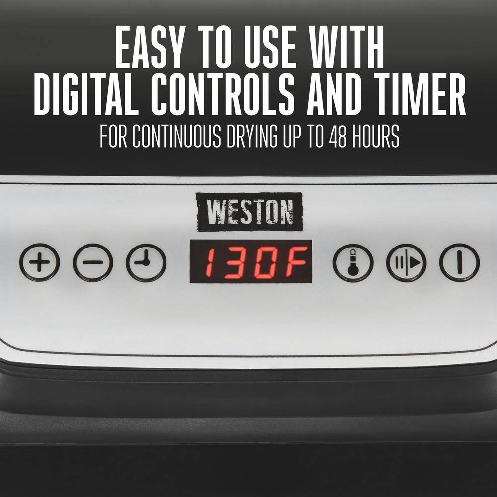 Weston 10-Tray Grey Food Dehydrator with Oven-Style Door