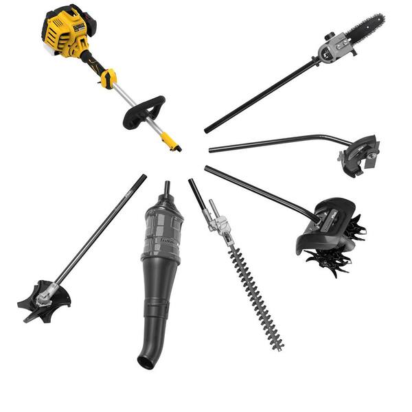 DEWALT 27 cc 2-Stroke Gas Curved Shaft String Trimmer with Attachment Capability