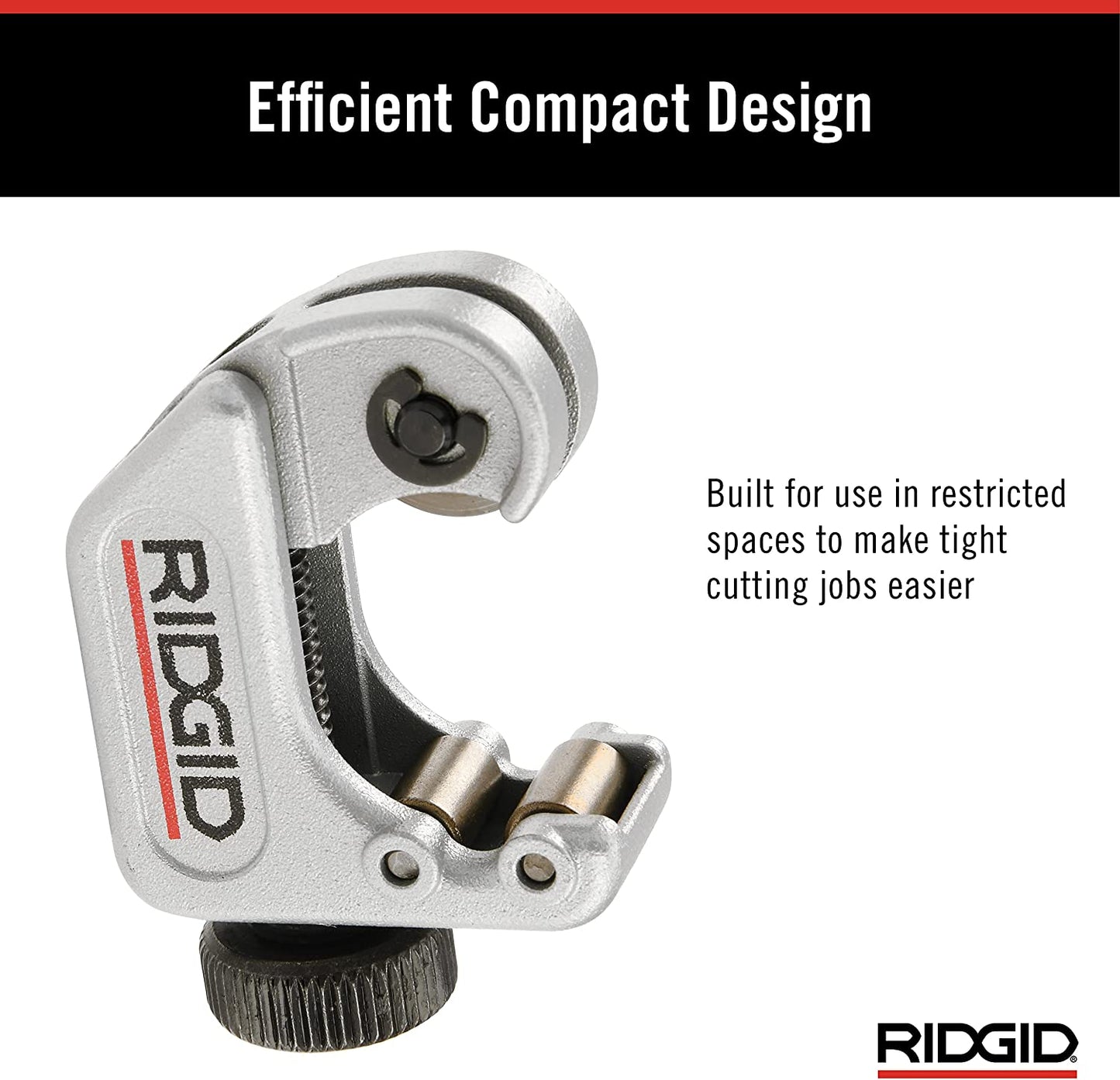 RIDGID 3/16 in. to 15/16 in. 104 Close Quarters Copper, Aluminum, Brass, and Plastic Tubing Cutter, Multi-Use Tubing Tool