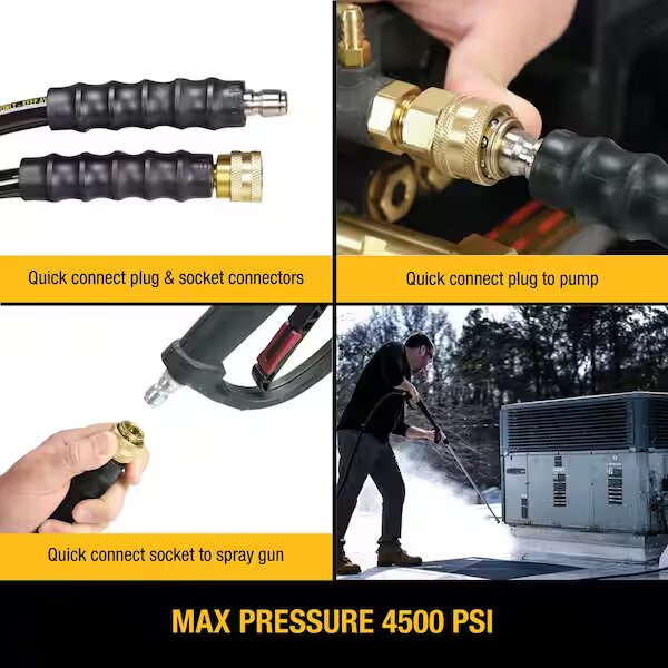 DEWALT 3/8 in. x 50 ft Replacement/Extension Hose for Cold Water 5000 PSI Pressure Washers