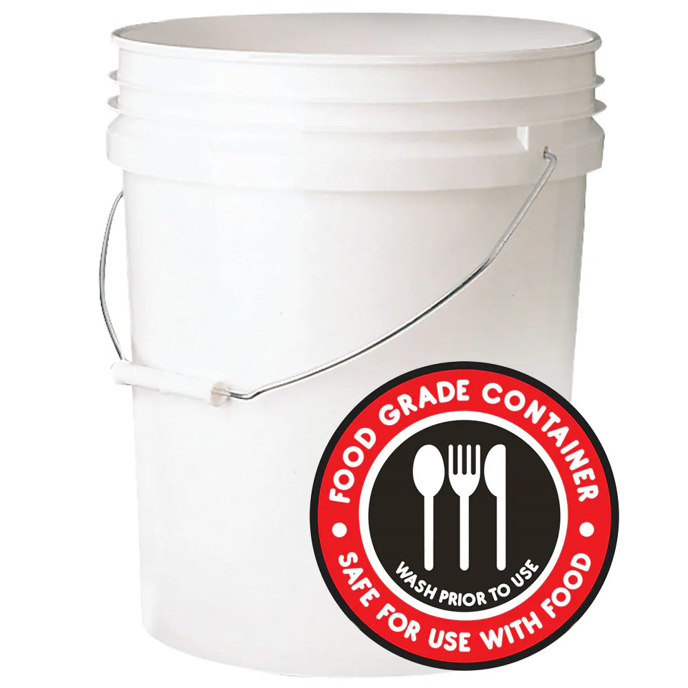 5-Gallon Bpa-Free Food-Grade Plastic White General Bucket
