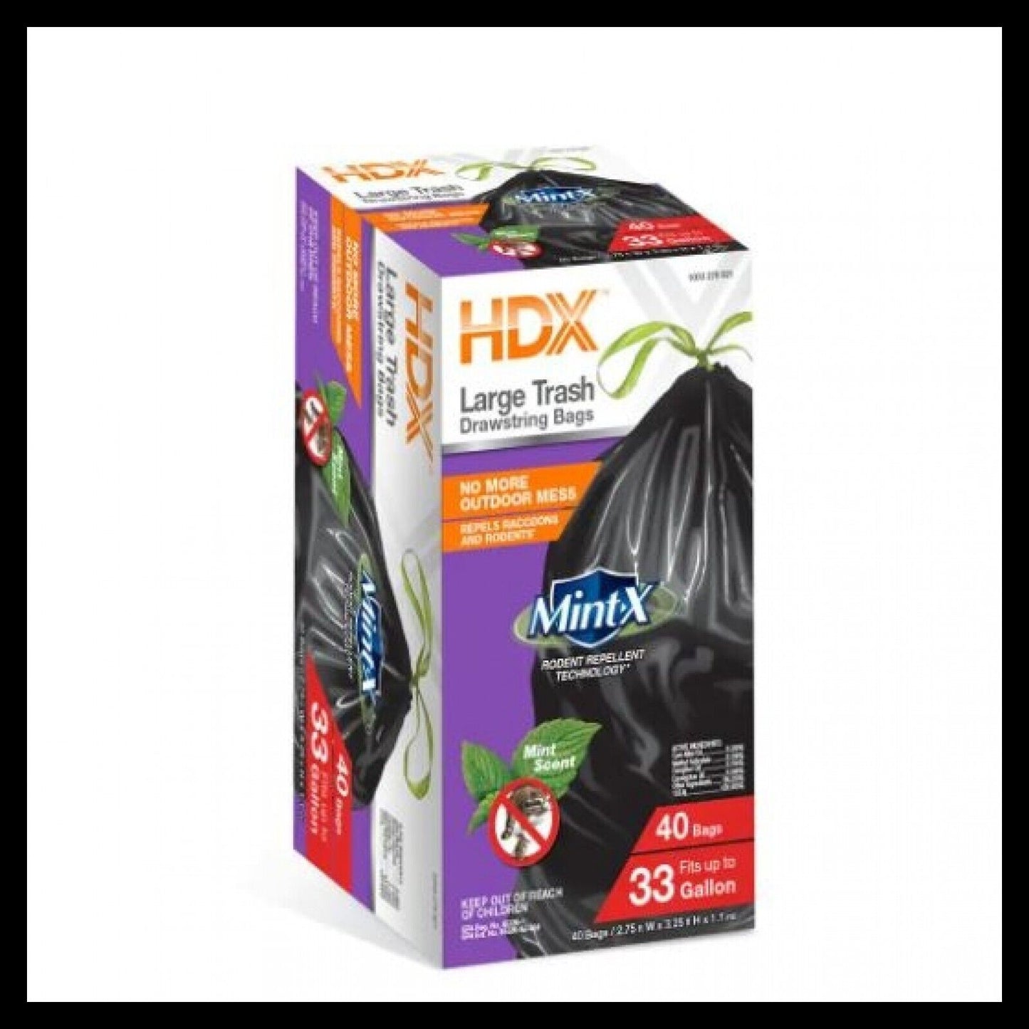 HDX 33 Gallon Rodent Repellent Trash Bags (40-Count)