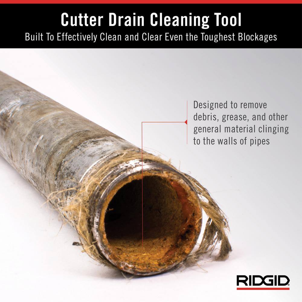 RIDGID T-232 3 in. Heavy Duty "C" Cutter Drain Cleaning Cable Attachment, Fits 3/8 in. Inner Core & 5/8 in. Sectional Cables