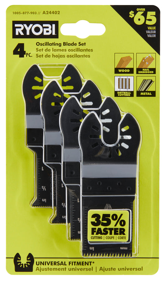 RYOBI 4-Piece Wood and Metal Oscillating Multi-Tool Blade Set