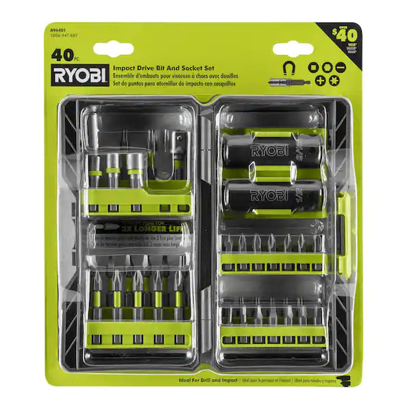 RYOBI 40-Piece Impact Drive Bit Set and Socket