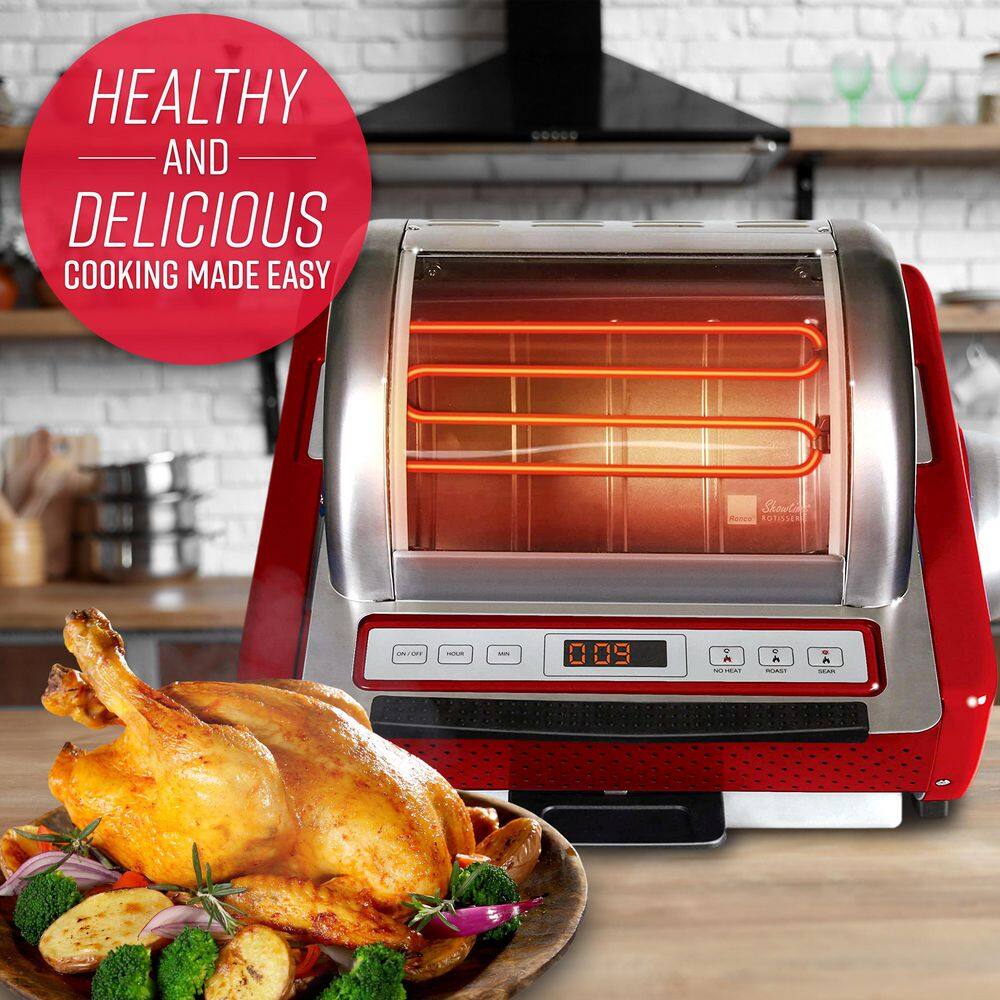 Ronco EZ-Store Red Countertop Rotisserie Oven
