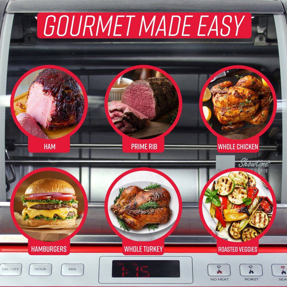 Ronco EZ-Store Red Countertop Rotisserie Oven