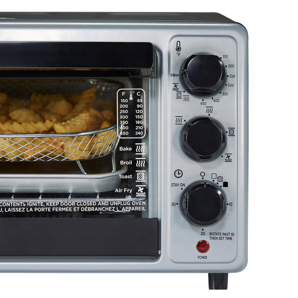 Proctor Silex Simply-Crisp 6-slice Black Air Fryer Toaster Oven