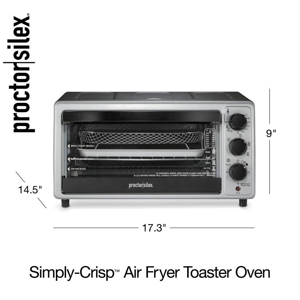 Proctor Silex Simply-Crisp 6-slice Black Air Fryer Toaster Oven