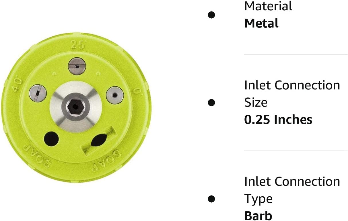 RYOBI 5-in-1 3,300 PSI Gas and Electric Pressure Washer Nozzle
