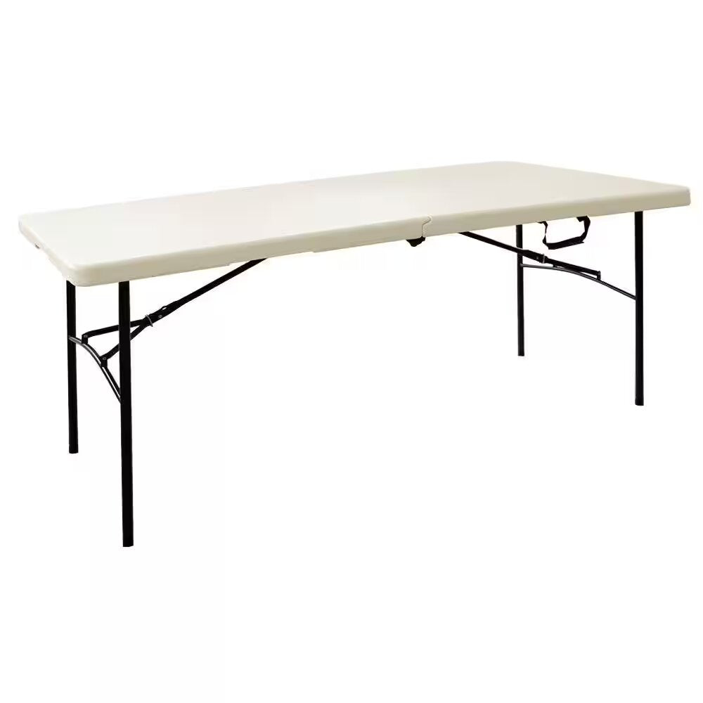 HDX 6 ft. Earth Tan Folding Resin Table