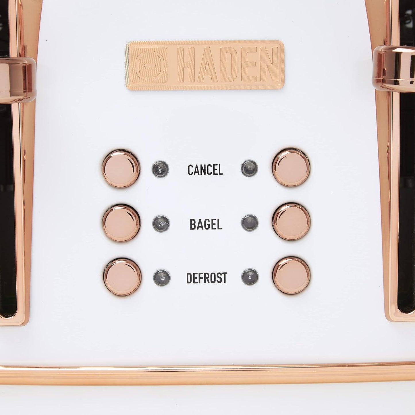 HADEN Heritage 1500-Watt 4-Slice Ivory and Copper Wide Slot Retro Toaster with Removable Crumb Tray and Browning Control
