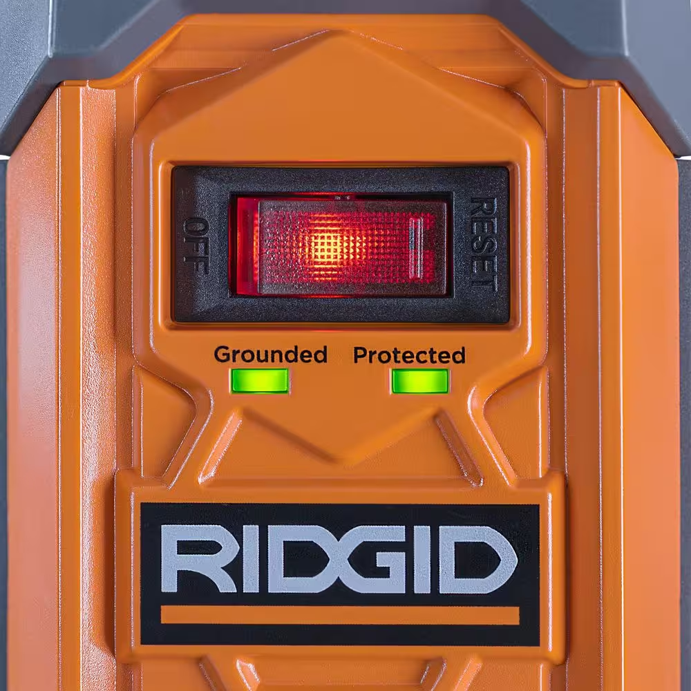 RIDGID 8 ft. Cord 6-Outlet, 2.4 Amp USB-A, 15-Watt USB-C, 2100J Surge Protector