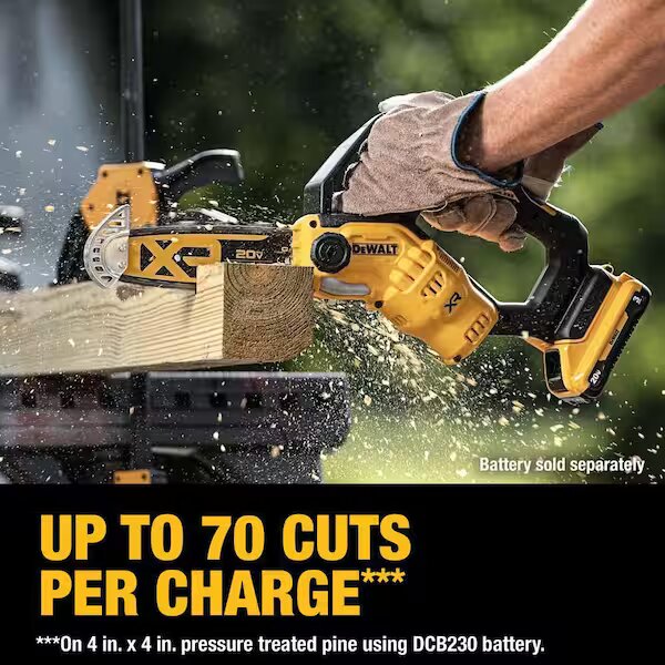 DEWALT 8 in. 20-Volt Pruning Electric Battery Chainsaw (Tool Only)
