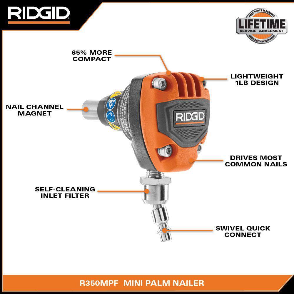RIDGID Pneumatic 3-1/2 in. Mini Palm Nailer