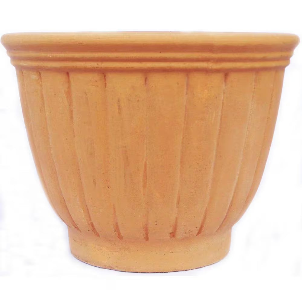 Large Orange Terracotta Tulip Planter with Drainage Hole (17 In. L X 17 In. W X 13 In. H)