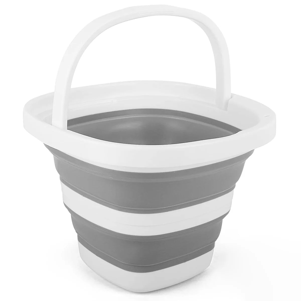 1-Gallon Bpa-Free Silicone Blue Collapsible Bucket