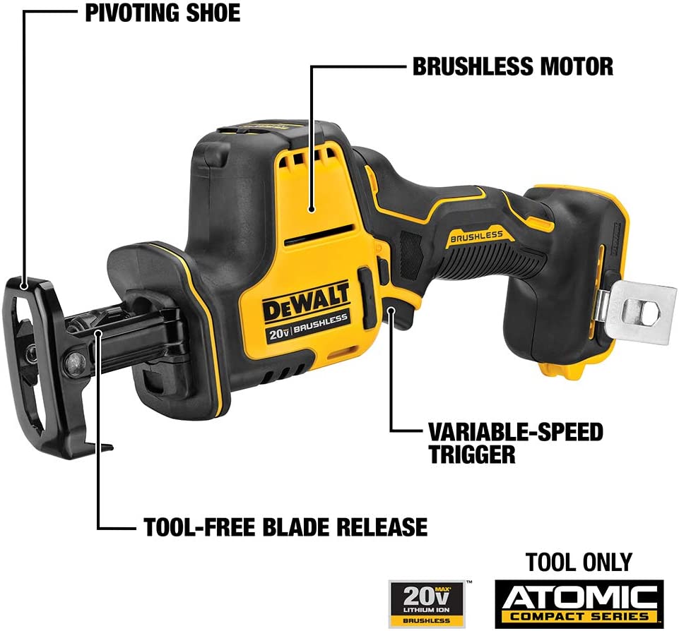 DEWALT ATOMIC 20V MAX Cordless Brushless Compact Reciprocating Saw (Tool Only)