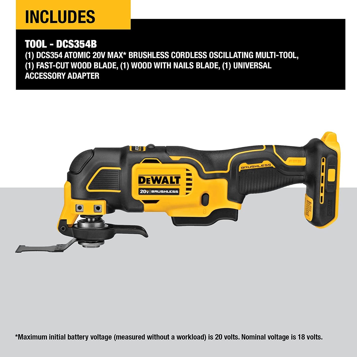 DEWALT ATOMIC 20V MAX Cordless Brushless Oscillating Multi Tool (Tool Only)