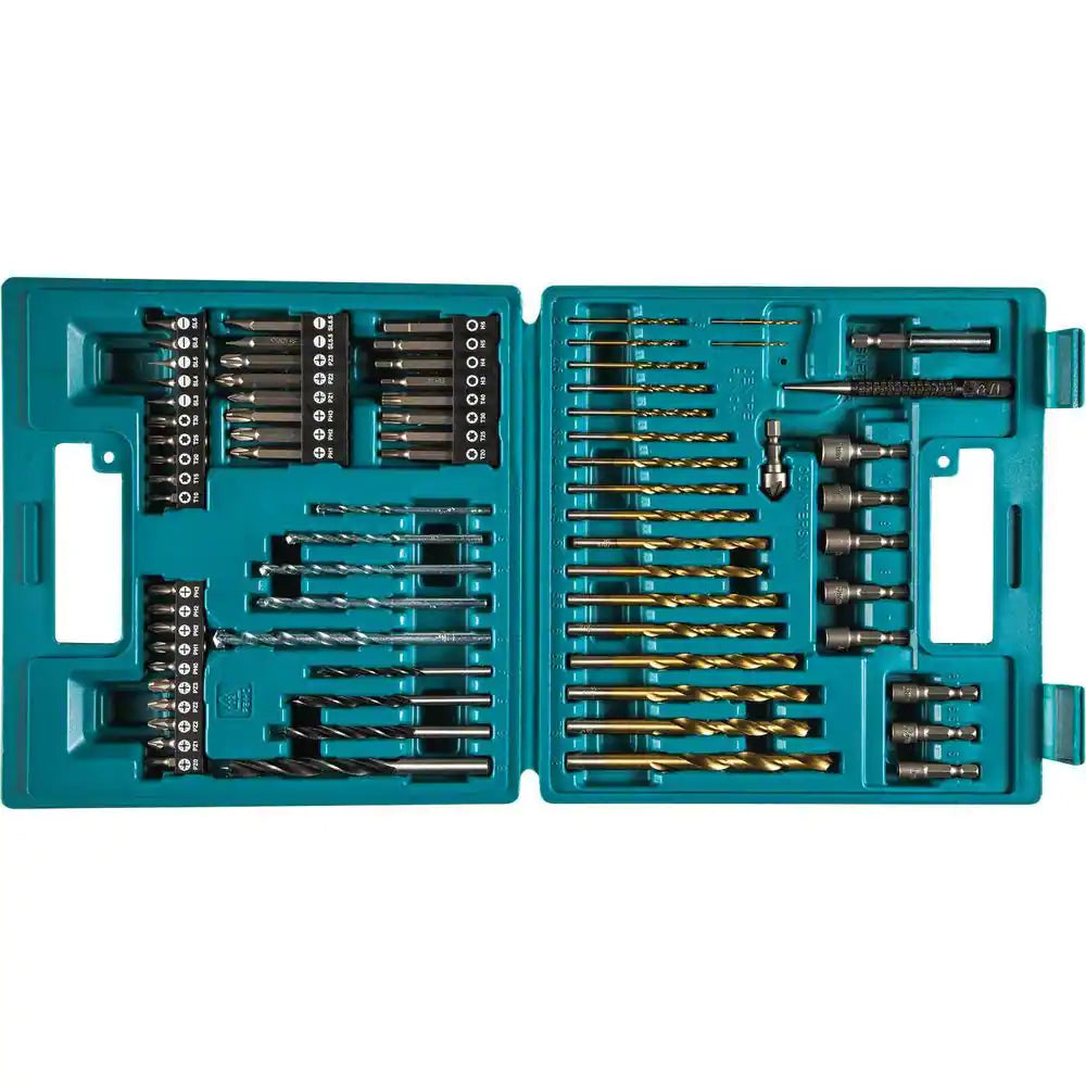 Makita Metal, Wood, Masonry, Straight Shank Metric Drill and Screw Bit Set (75-Piece)
