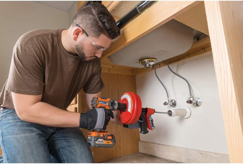 RIDGID Power Spin+ 1/4 in. x 25 ft. Hybrid Drain Cleaning Snake Auger (Manual or Cordless Drill Operated, Tool Only)