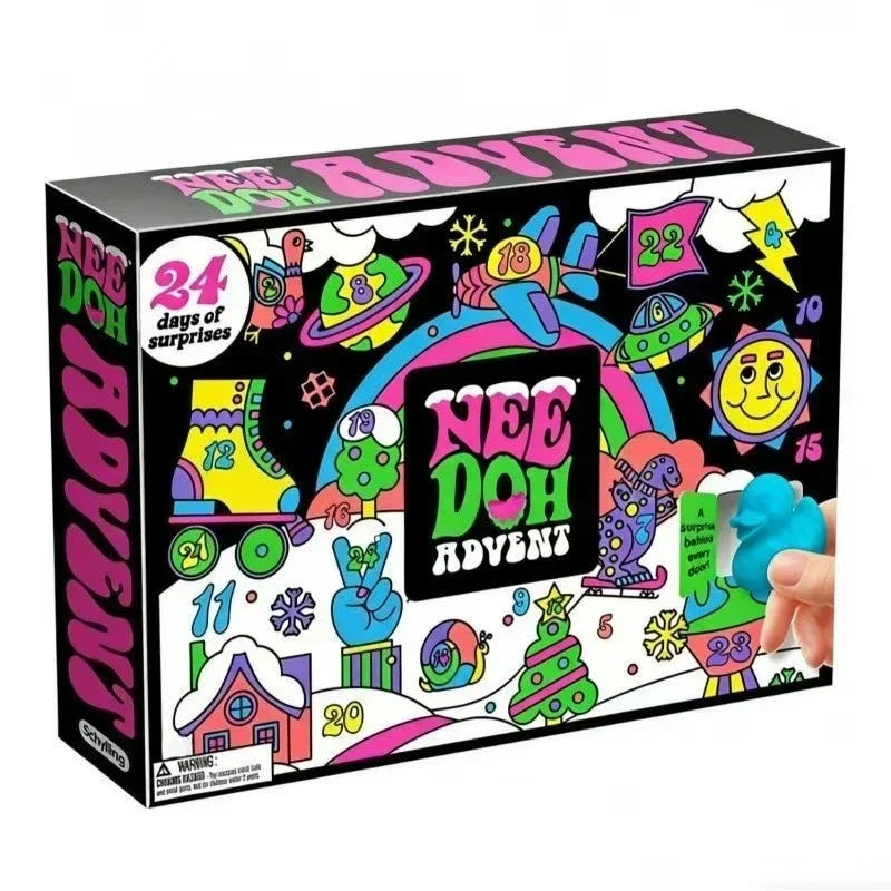 2026 NeeDoh Advent Calendar Gift 24 Day 3D PVC Sensory Squeeze Dolls Countdown Christmas 2027 New Year Surprise Gifts