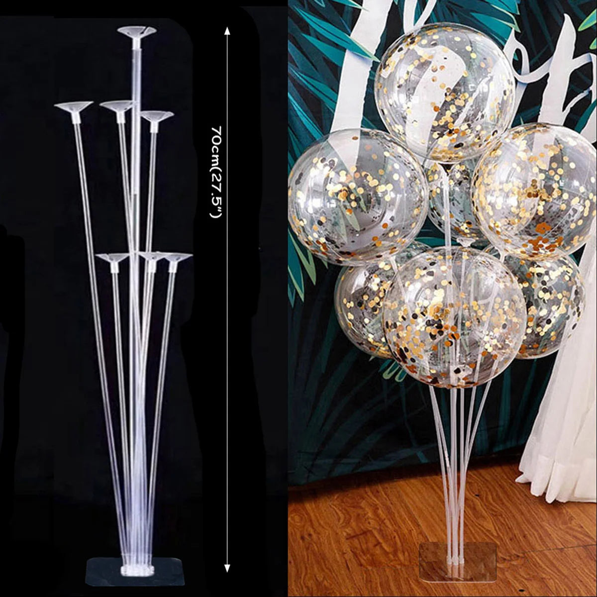 1/2set Adjustable Balloon Stand Metal Balloon Column Stand With Bases Balloon Tower Pillar for Graduation Birthday Wedding Party