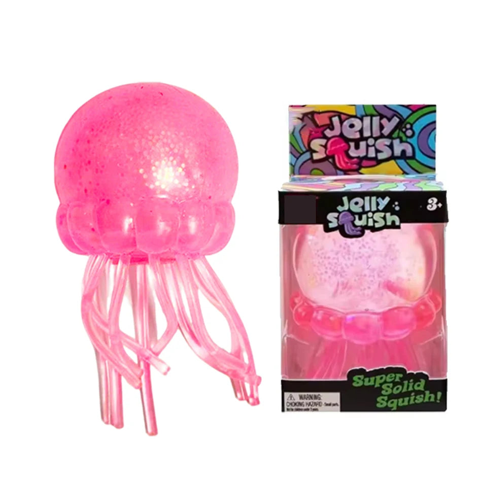 Glitter Octopus Squishy Glitter Jellyfish Squishy with Box Dumplings Sensory Squeeze Toy for Stress Relief wholesale