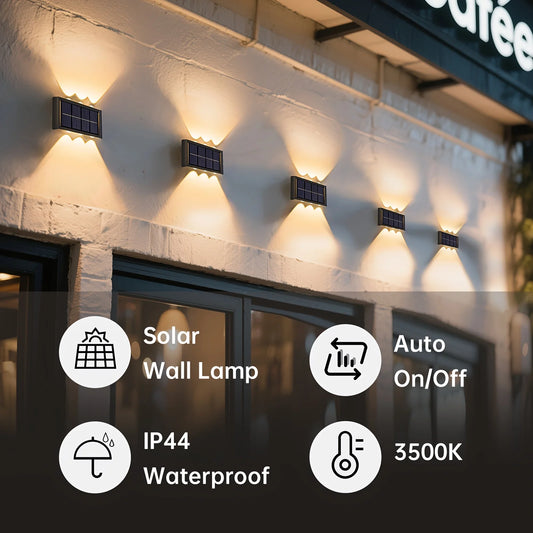 1-10PCs Solar Wall Lights Outdoor Waterproof Solar Lights LED Lighting For Home Garden Yard Fence Decor Lamps