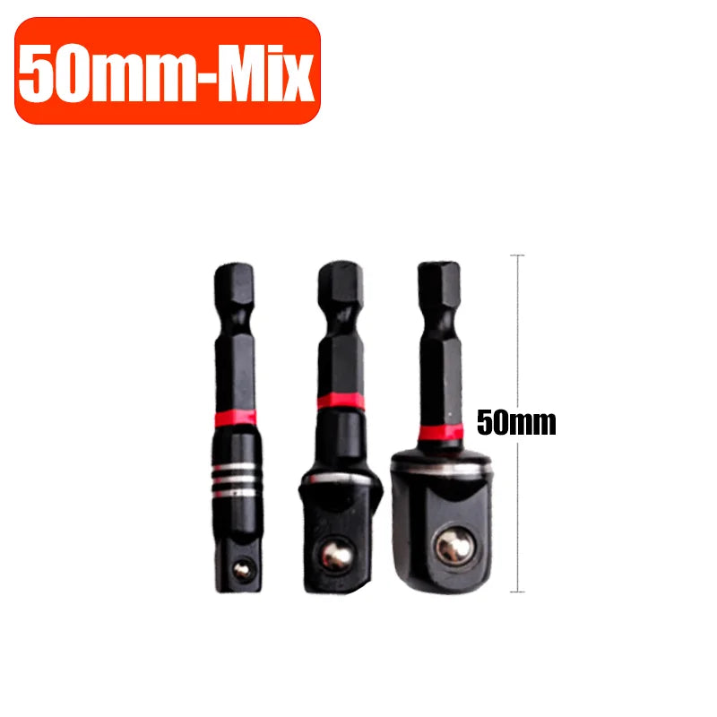 Impact Socket Adapter Set Converts 1/4" 3/8" 1/2" Drive Bits Extension Bit Square Tip Power Tools High Torque Impact Wrench