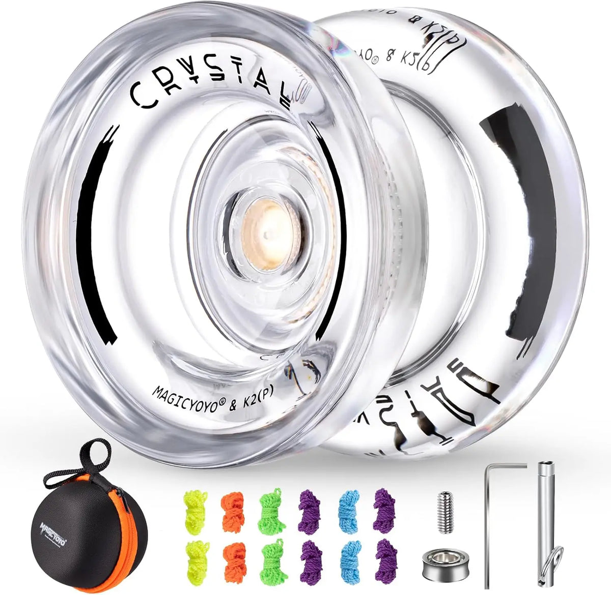 MAGICYOYO K2 Crystal YoYo for Kids - Responsive Plastic YoYo with Unresponsive Bearing for Beginners And Advancers