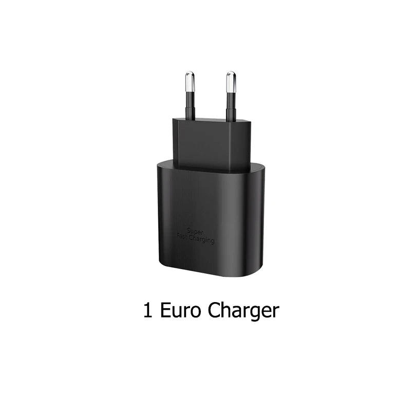 USB C 25W Fast Wall Charger with USB C to Type C Fast Charging Cable For Samsu Galax S25 24 S23 S22 S21 S20 Note 10 IPhone 15 16