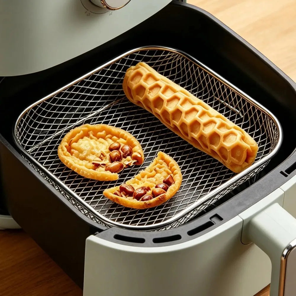 Air Fryer Rack Non-Stick Stainless Steel Air Fryer Tray Grill Basket Kitchen Accessory BBQ Frying Rack Cooking Gadgets Hot Sales