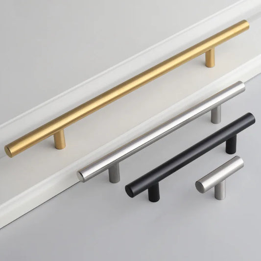 Black Gold Cupboard Handle Brushed Stainless Steel Kitchen Cabinet Door Knob Furniture Drawer Pull Hardware Pulls Bar Handle