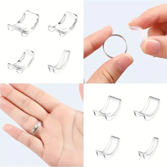 Resin Ring Size Adjuster Set - 8pcs Invisible Ring Sizer for Loose Rings - Multiple Finger Sizes,